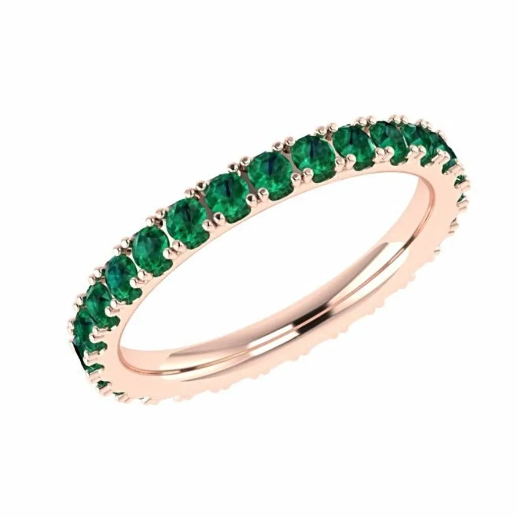 Emerald Eternity Band 14K White Gold