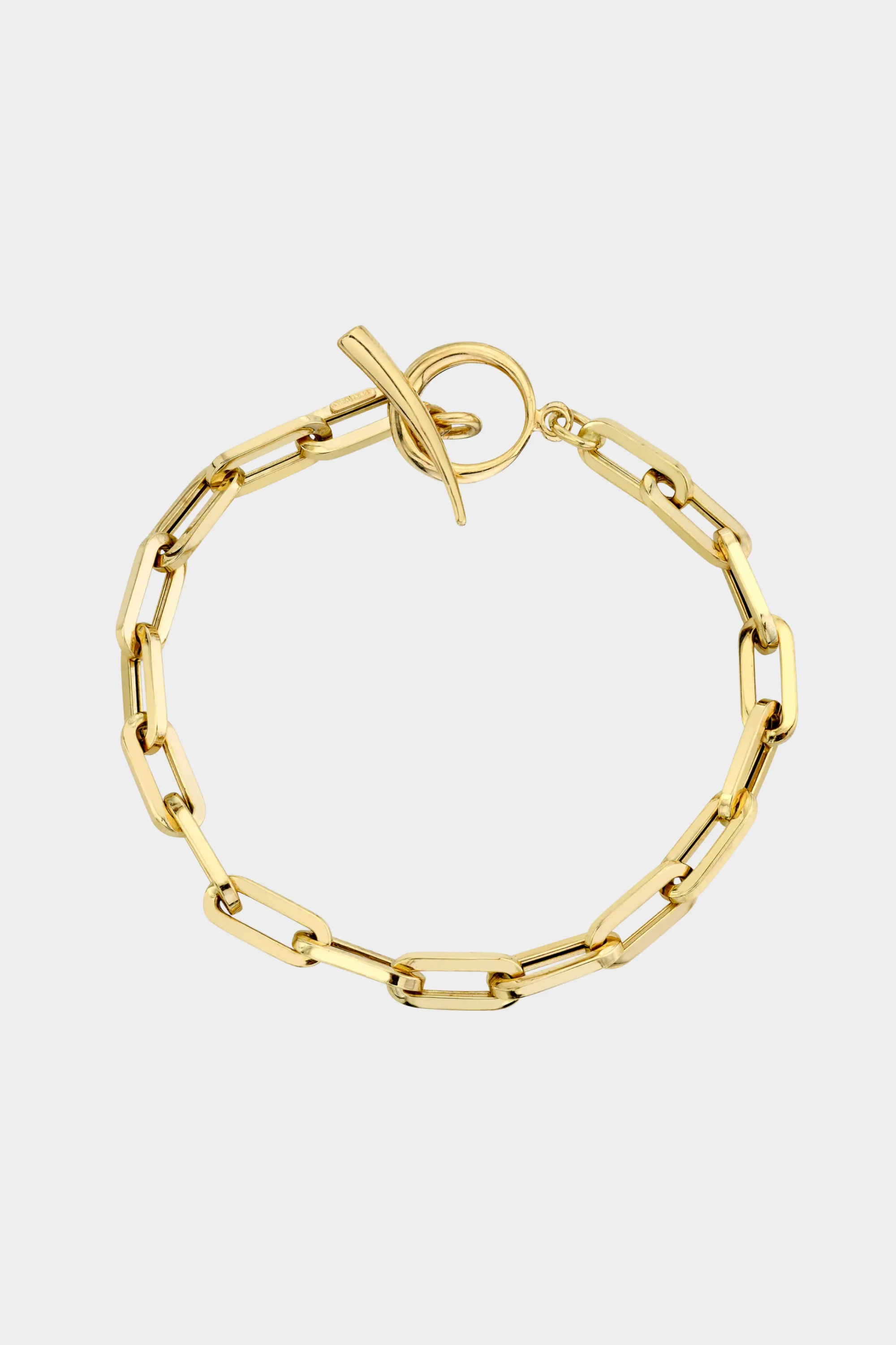 Fine Rectangular Link Chain Bracelet, Yellow Gold