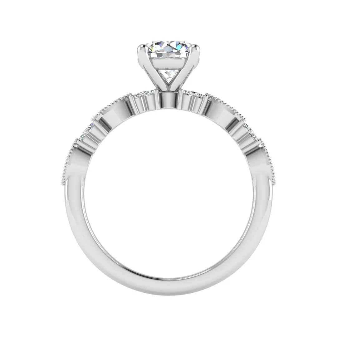 Floral Diamond Engagement Ring 1.30 ct. tw