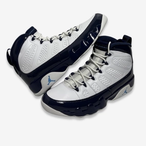future-form [PRE-LOVED: Size 10.5M / 12W] (Men's) Air Jordan 9 Retro 'Patent UNC / Pearl Blue' (2019) 302370-145 style meets tech