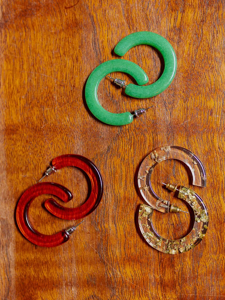 Goa Resin Hoops - Gold