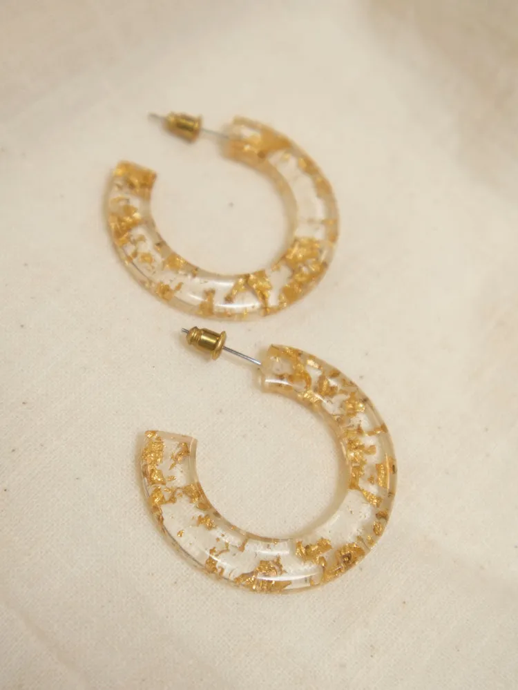 Goa Resin Hoops - Gold