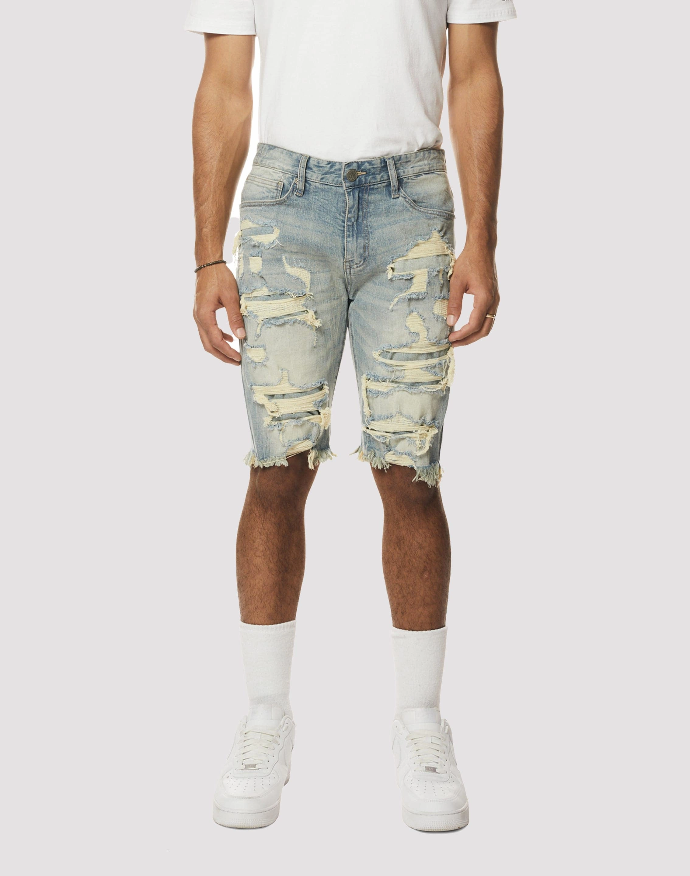 Grindhouse Rip N Repair Seville Denim Shorts Spandex - incorporated fashion Best - selling fashion