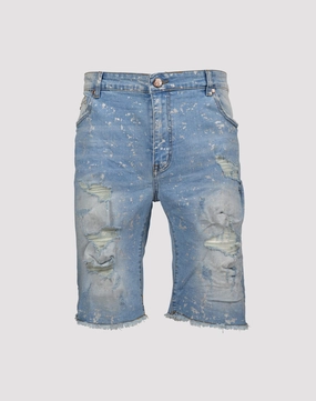 Grindhouse Ripped with Metallic Flecks Denim Shorts Trendy gear Embroidered fashion
