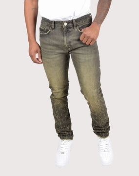 Grindhouse Tinted Slim Scratched Denim Jeans Party wear Fashion inspiration
