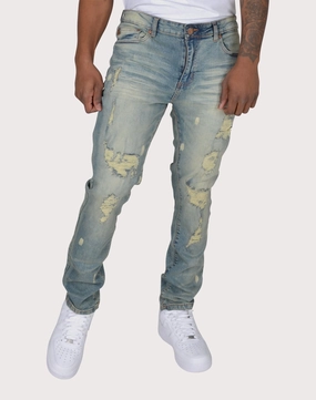 Grindhouse Vintage Ripped With Bleach Denim Jeans Preppy style items Casual wear options