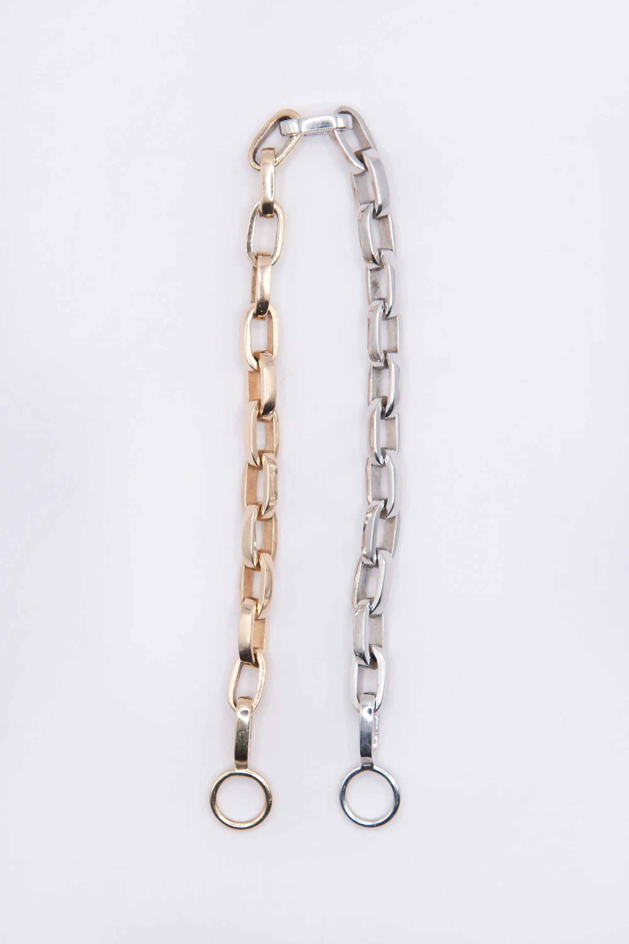 Handmade Biker Bracelet, Yellow & White Gold
