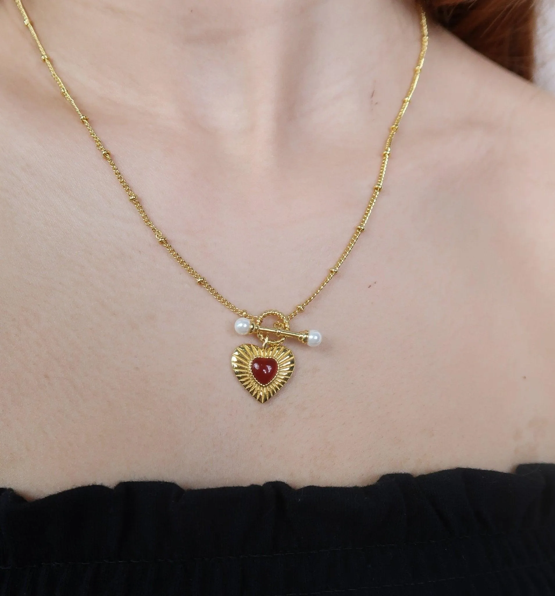 Helena Carnelian Heart Necklace