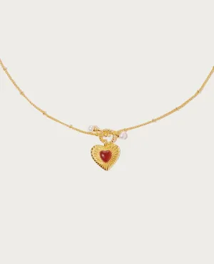 Helena Carnelian Heart Necklace