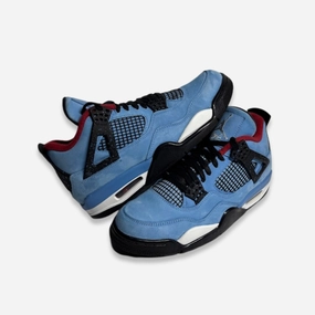 hybrid aesthetic [PRE-LOVED: Size 8.5M / 10W] (Men's) Air Jordan 4 Retro x Travis Scott 'Cactus Jack UNC University Blue' (2018) 308497-406 wear reimagined