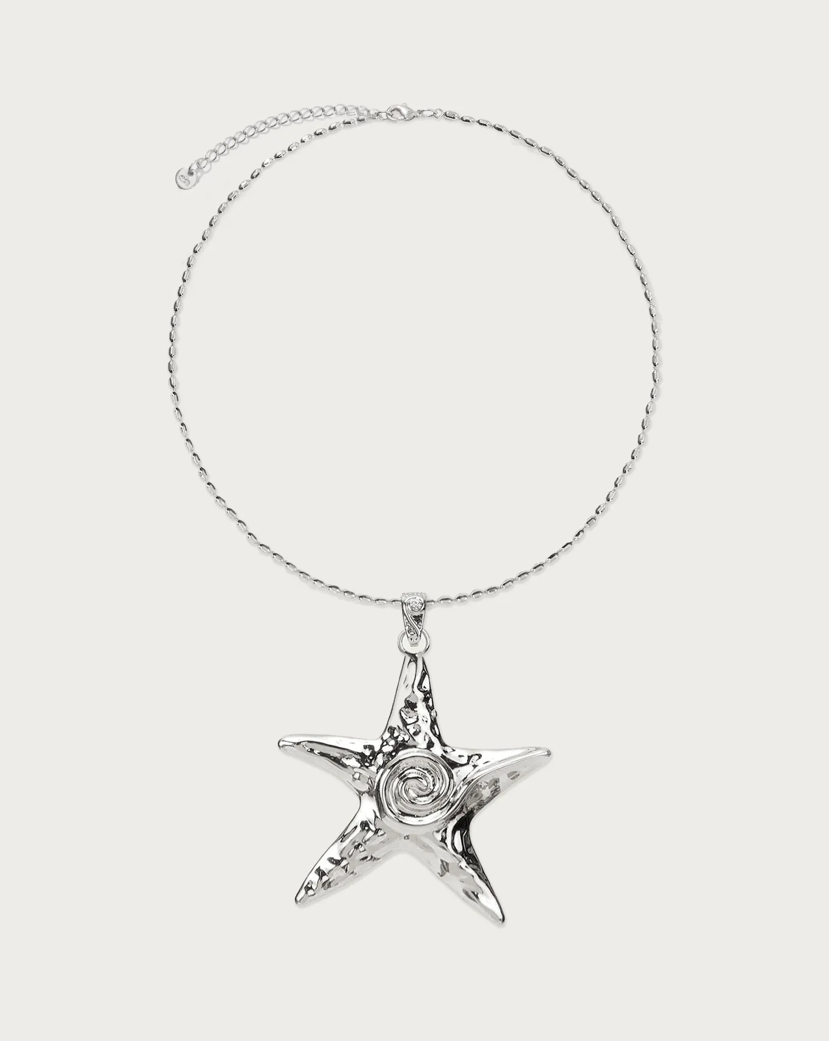 Large Starfish Necklace in Silver