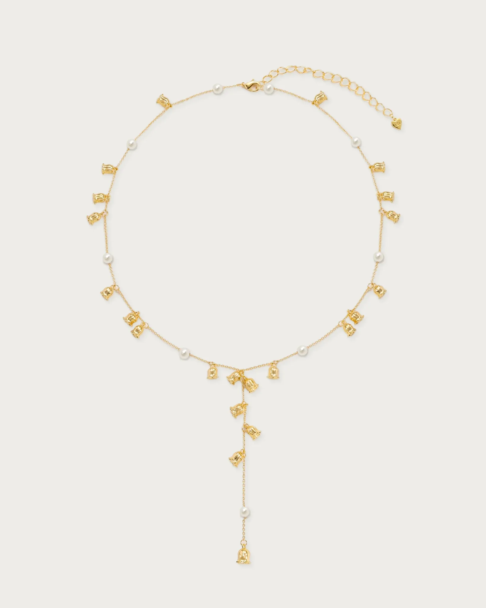 Lily of the Valley Pearl Lariat Necklace