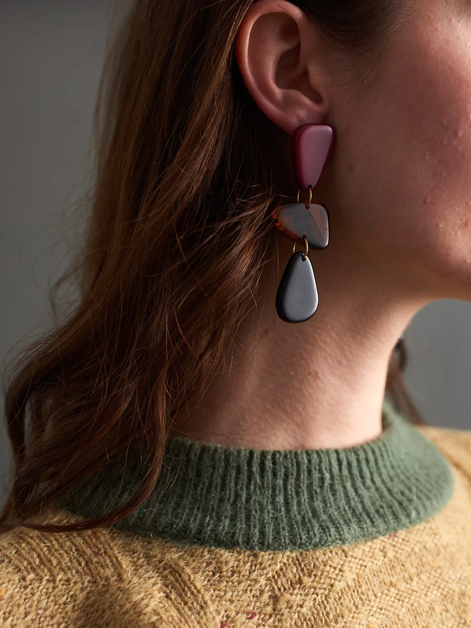 Louisa Resin Earrings - Mulberry