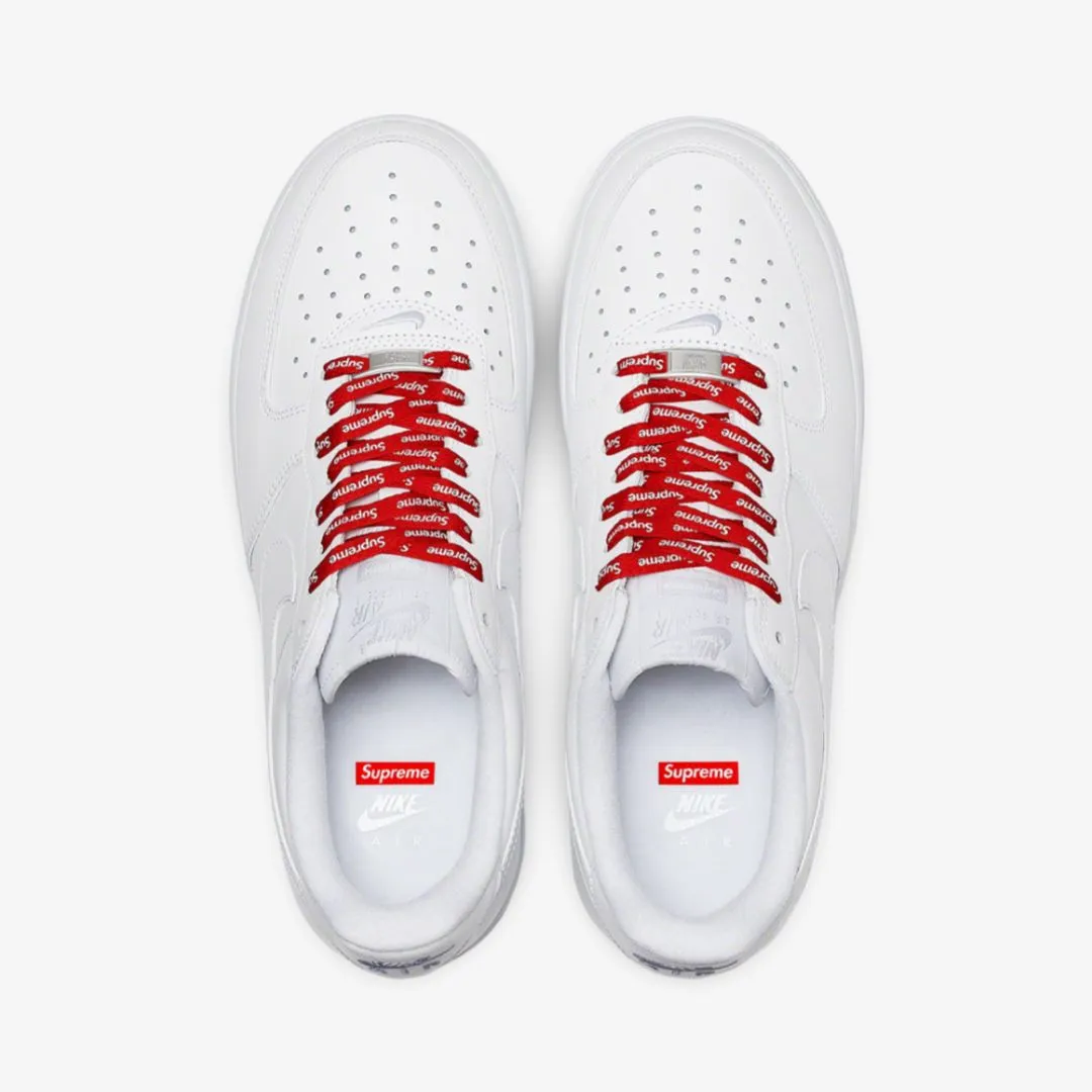 (Men's) Nike Air Force 1 Low SP x Supreme 'Box Logo' White (2020) CU9225-100 fluid-form design