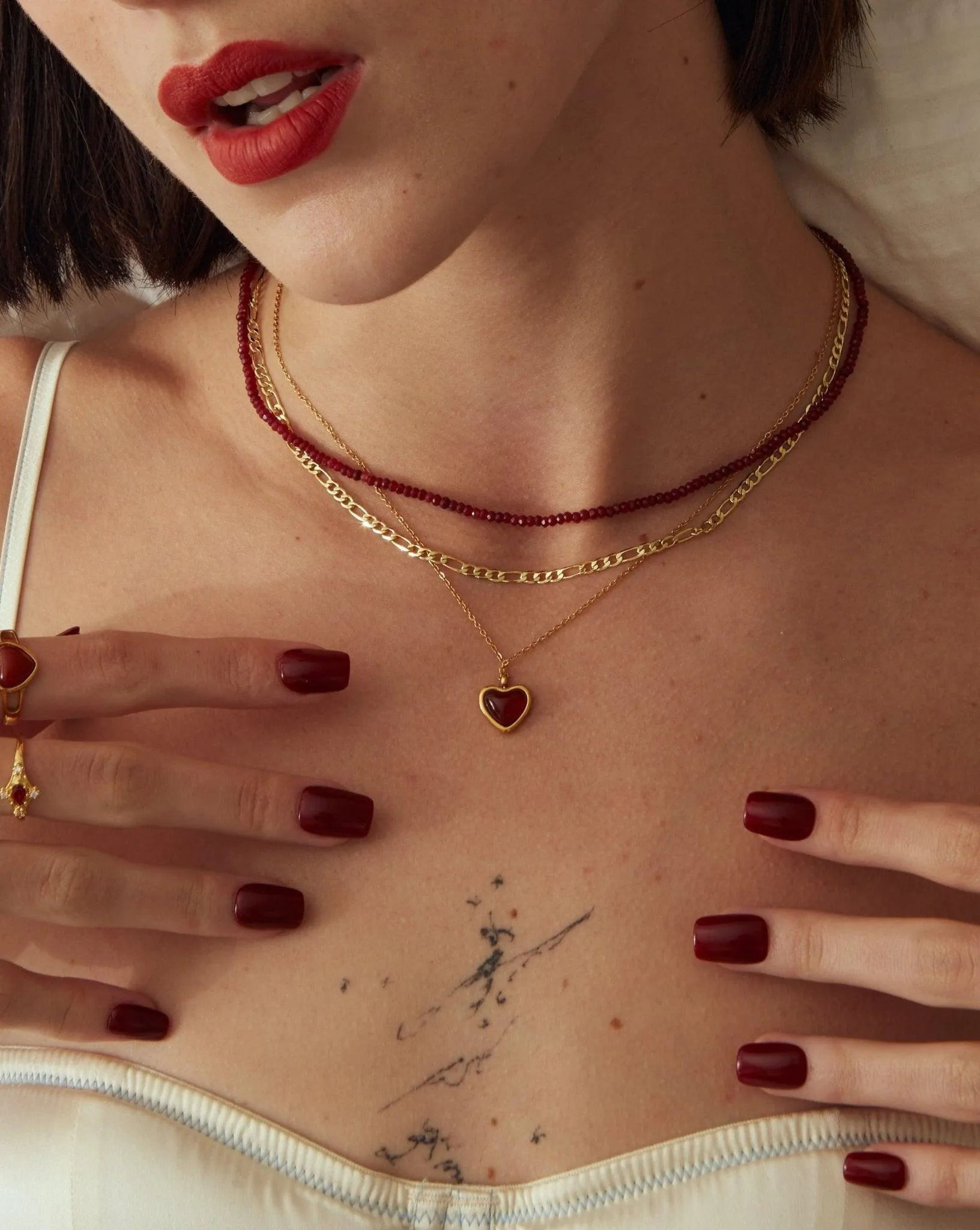 Mini Carnelian Beaded Necklace