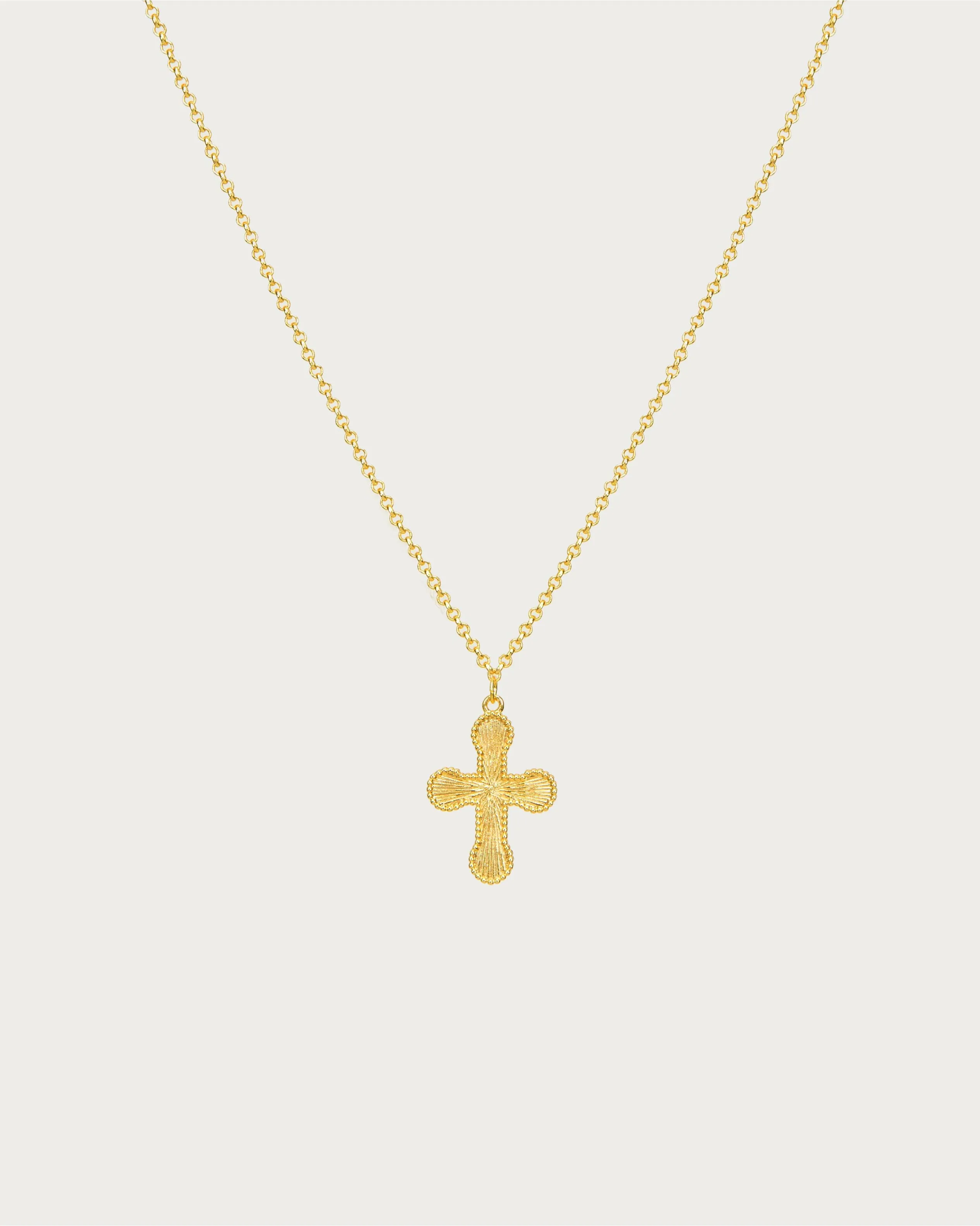 Mini Cross Pendant Necklace in Silver