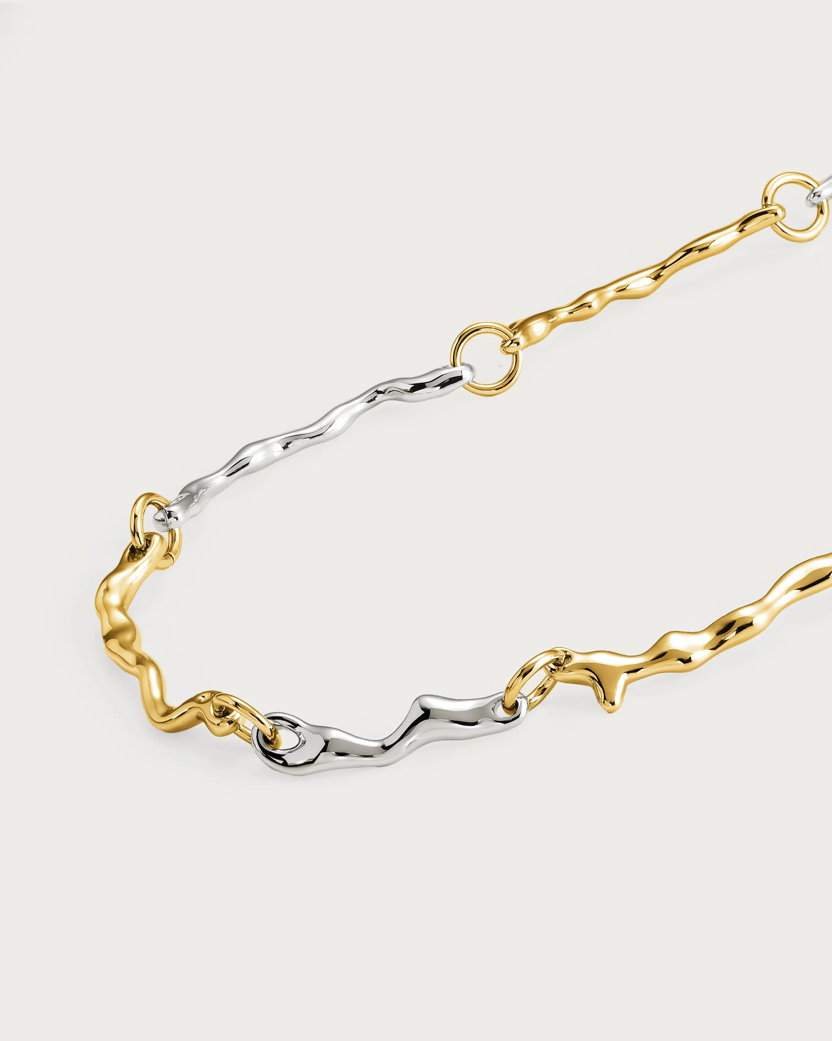 Mixed Metal Molten Necklace