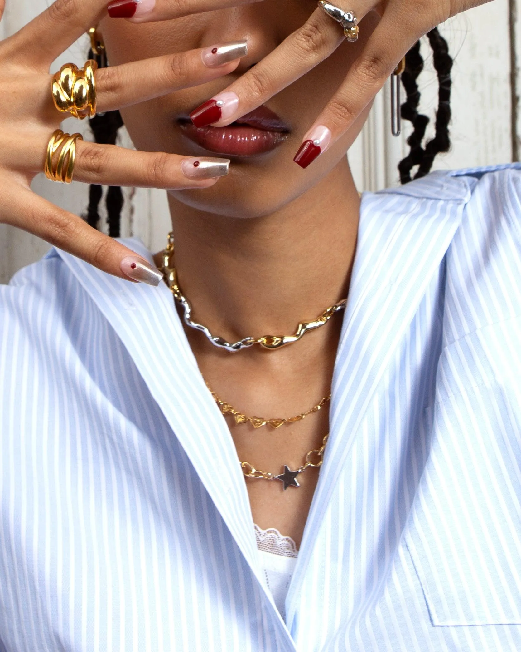 Mixed Metal Molten Necklace