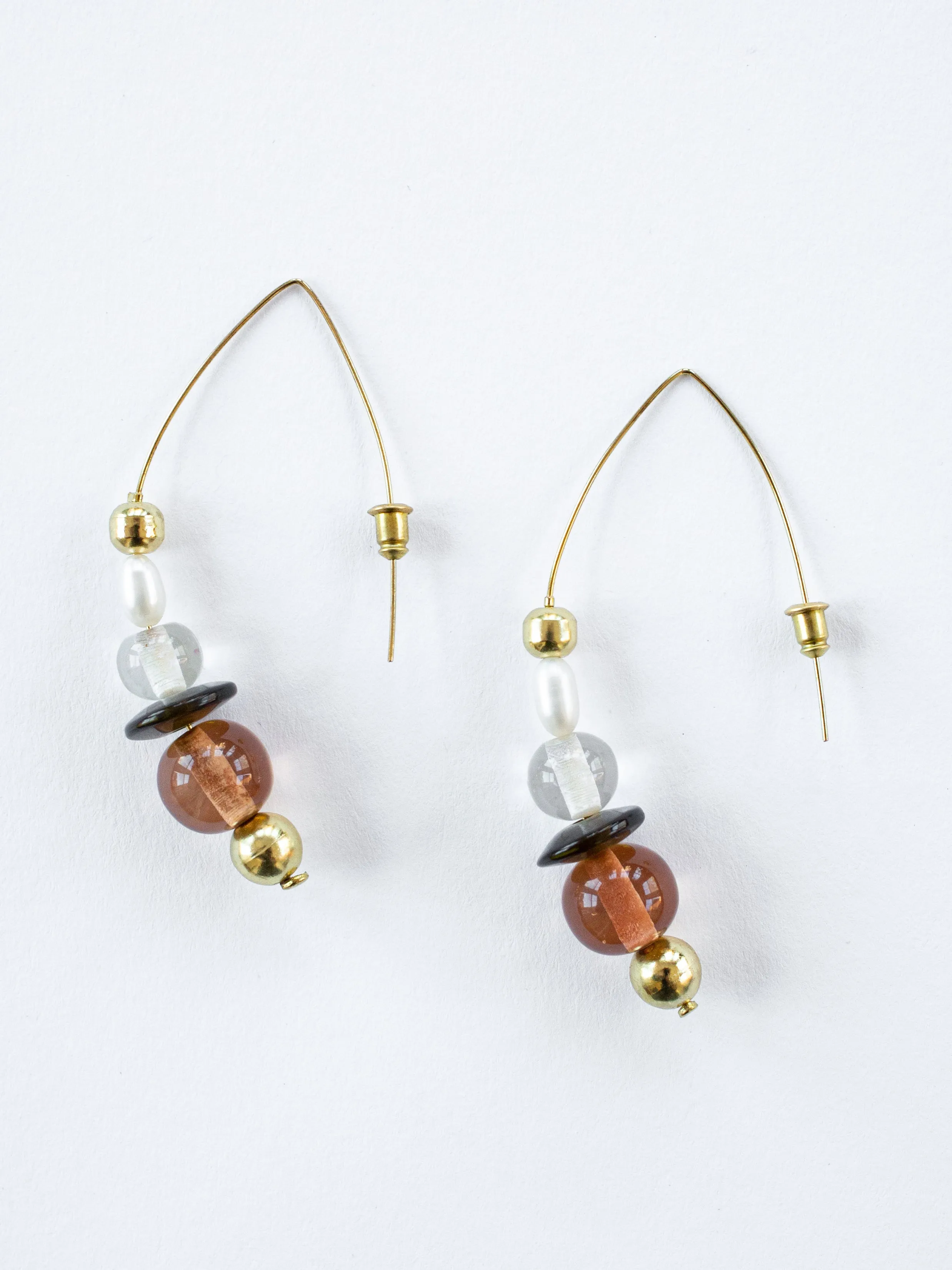 Mod Bead Earrings - Gold