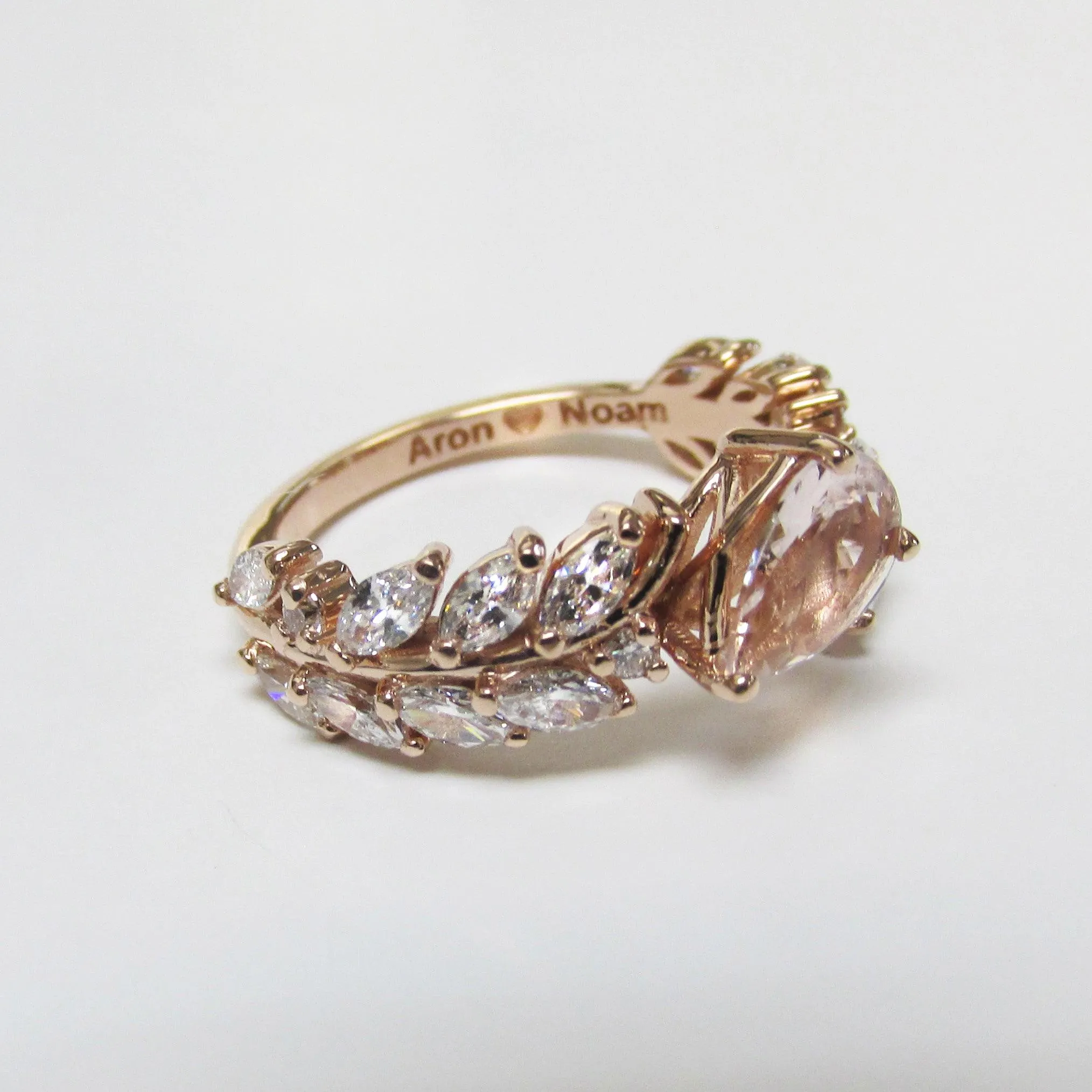 Morganite and Diamond Ring 14K Rose Gold
