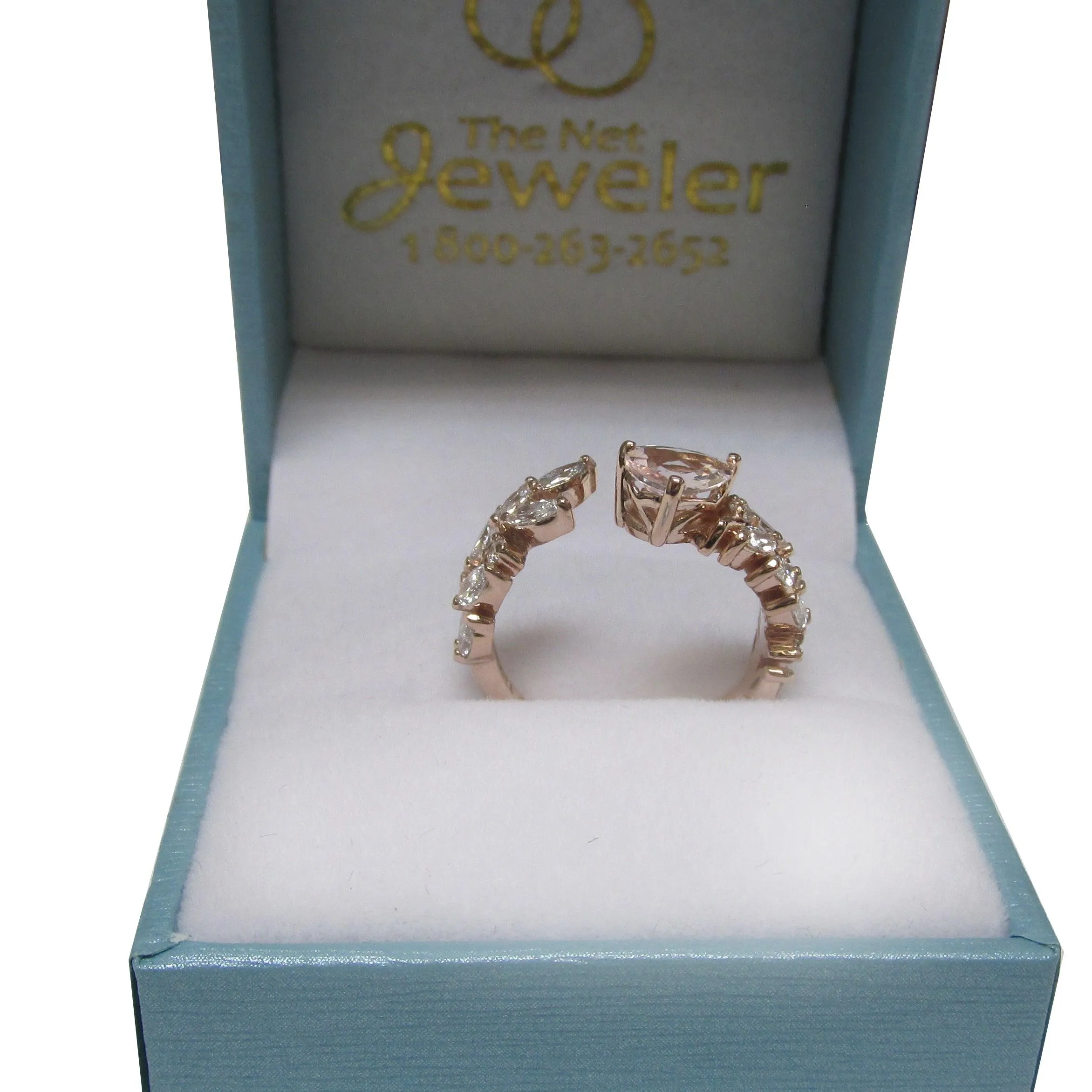 Morganite and Diamond Ring 14K Rose Gold