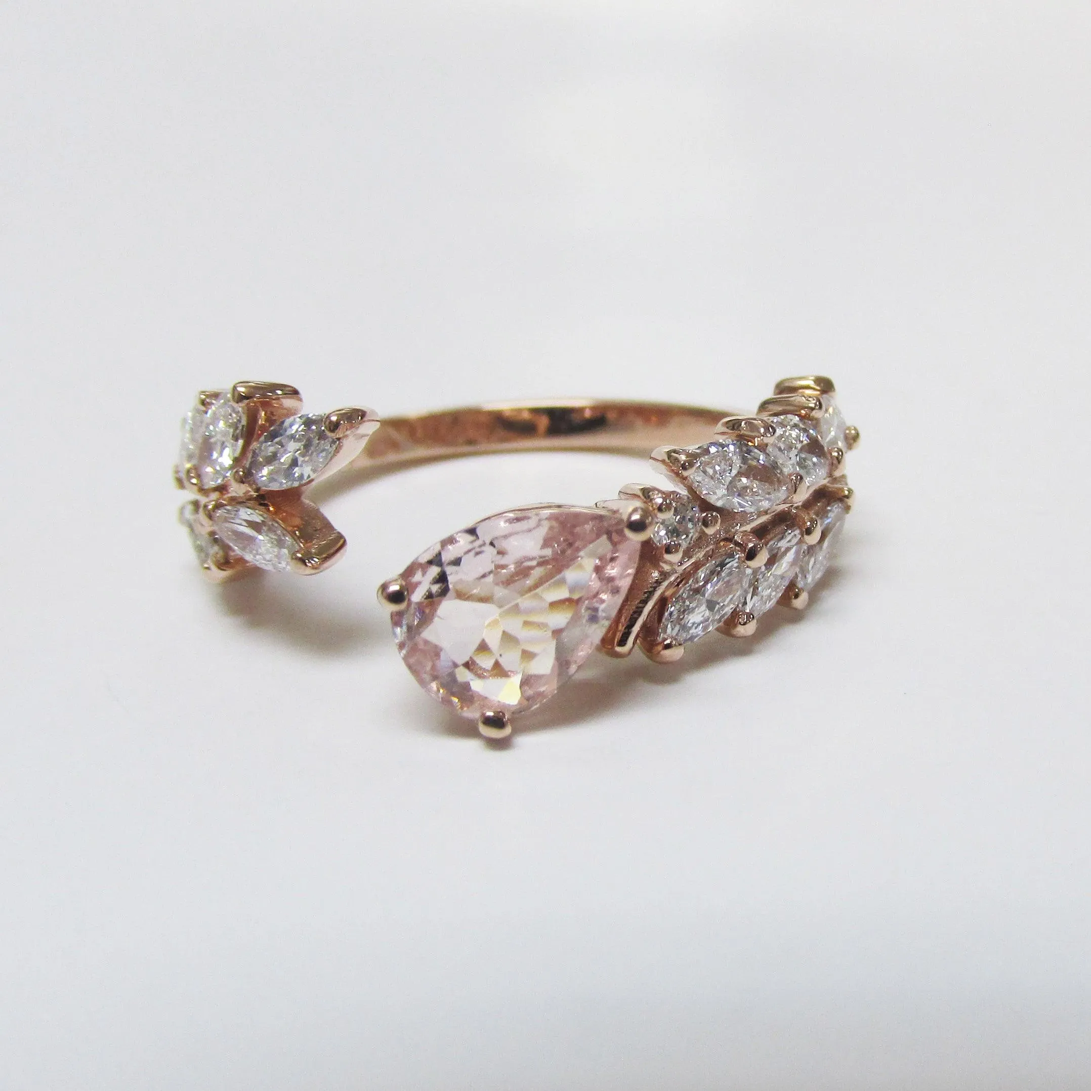 Morganite and Diamond Ring 14K Rose Gold