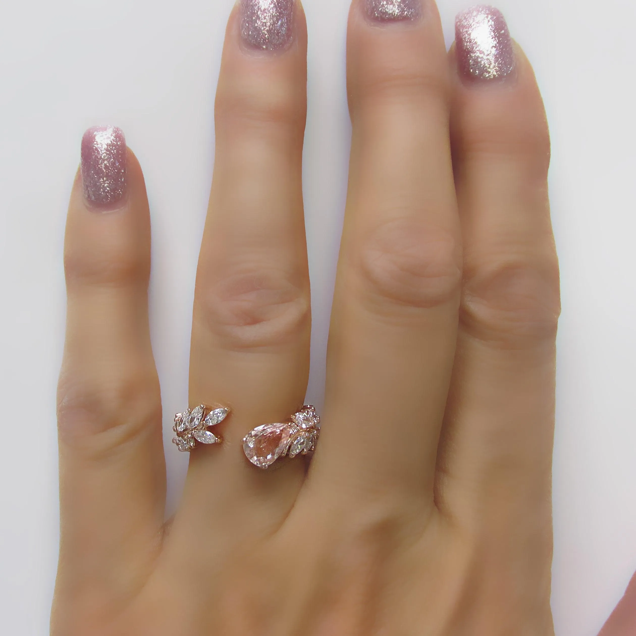 Morganite and Diamond Ring 14K Rose Gold