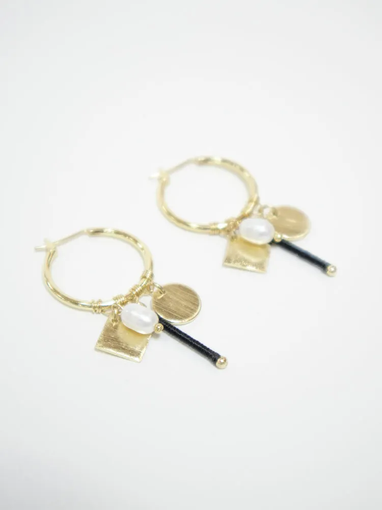 Multi Charm Hoop Earrings - Gold