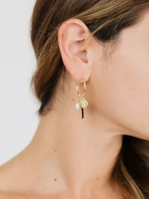 Multi Charm Hoop Earrings - Gold