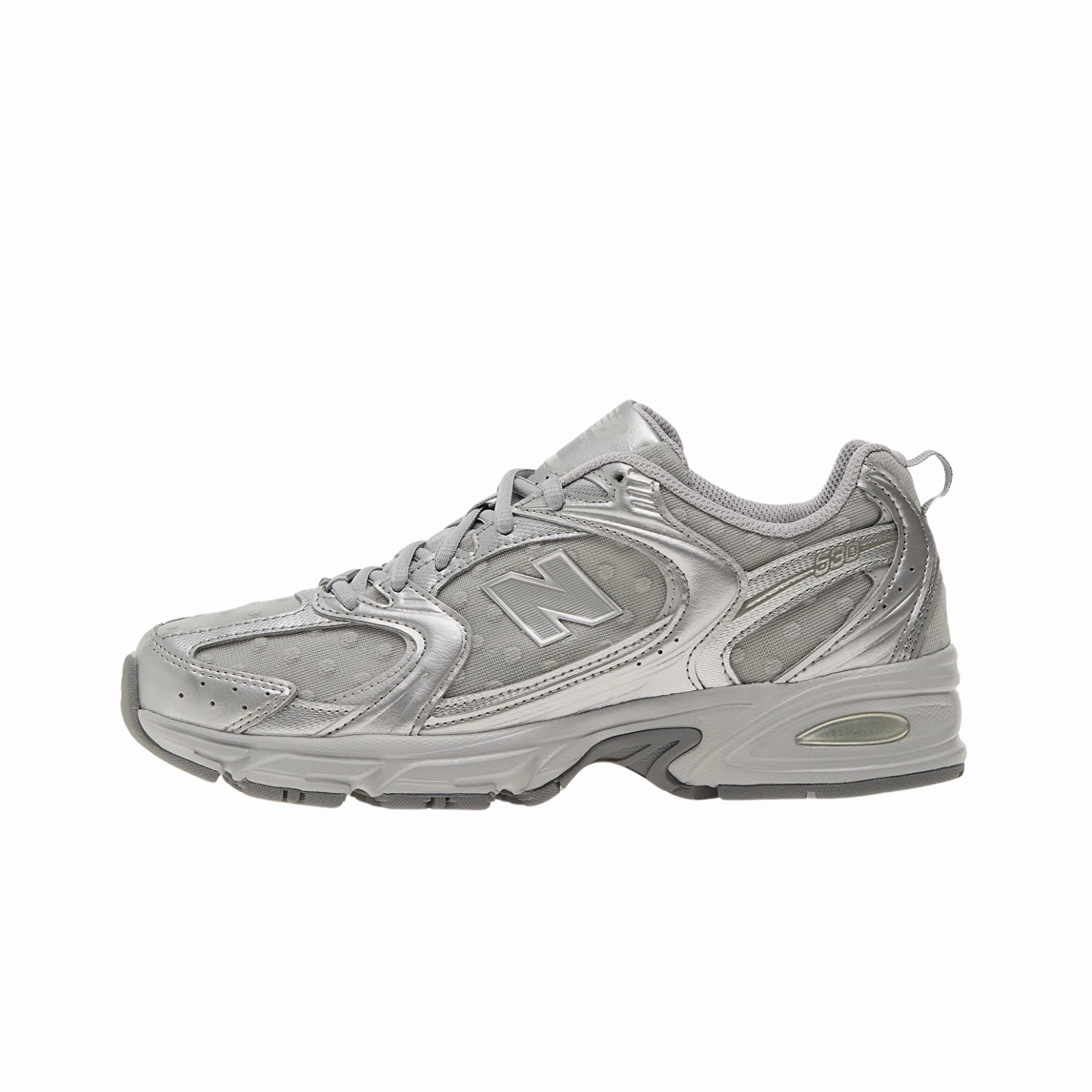 New Balance 530 Silver Metallic Raincloud Polka Dots