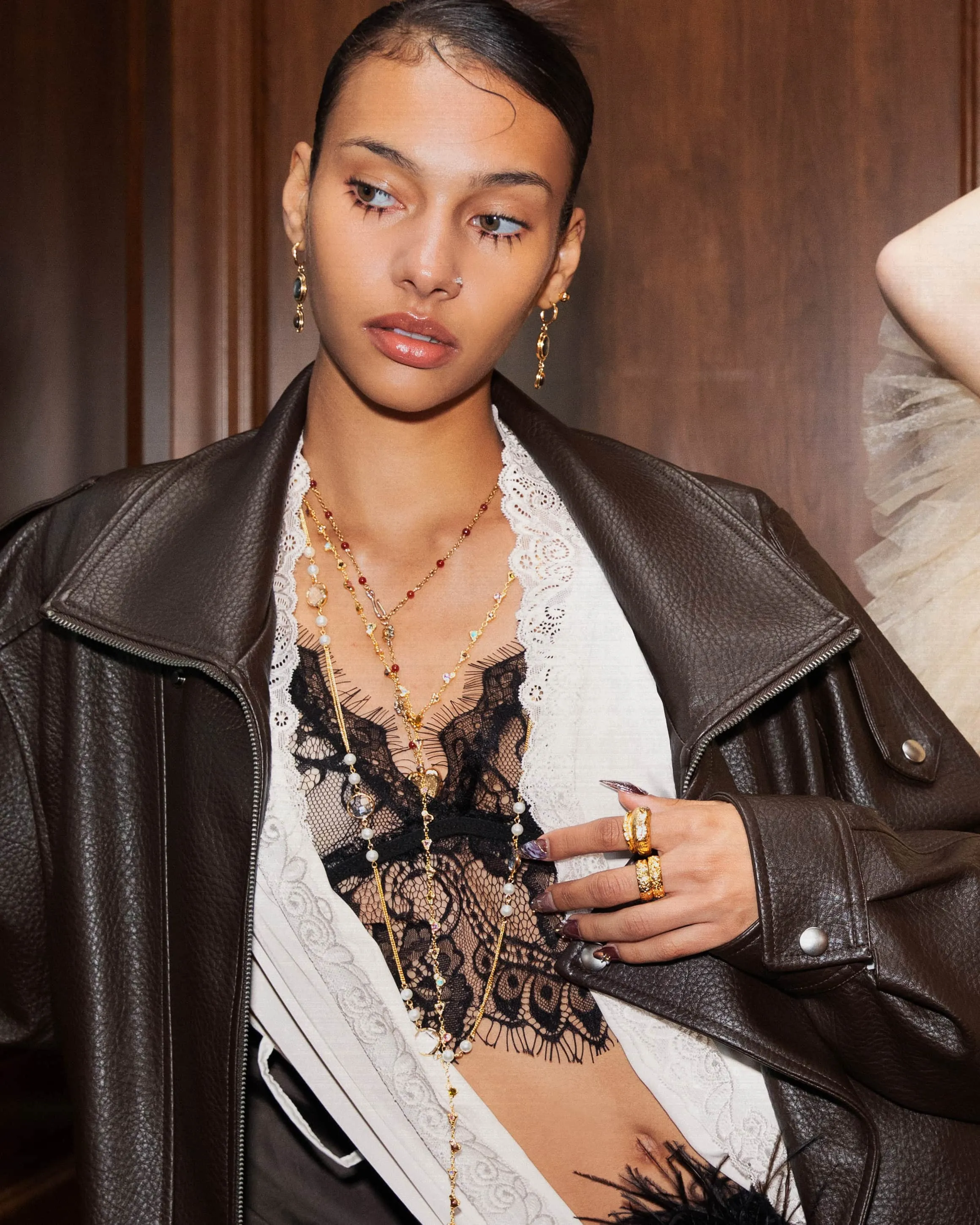 Pearl Cascade Long Station Necklace