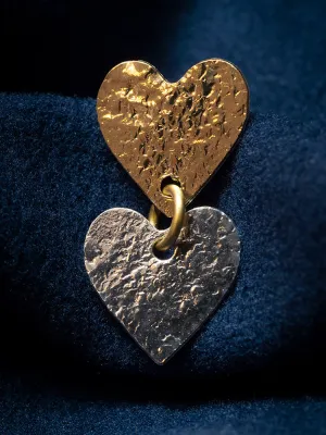 Petite Heart Studs - Metallic