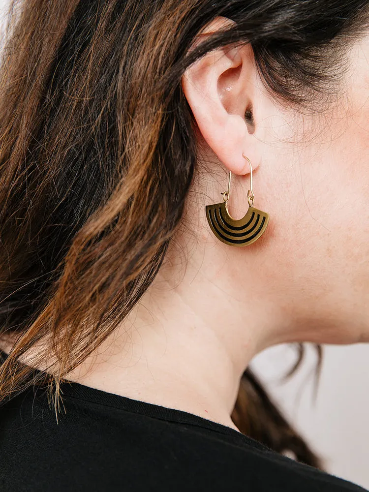 Petite Rainbow Earrings - Black