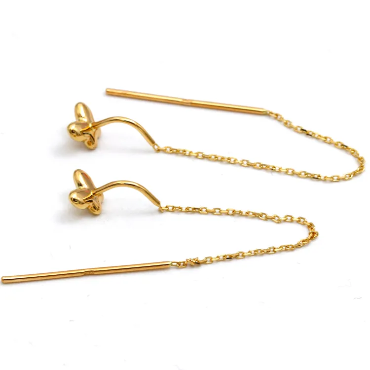 Real Gold 3D Butterfly Hanging Earring Set - Model 0518 E1874