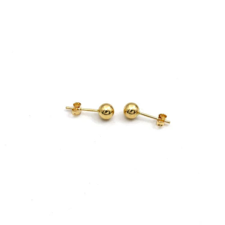 Real Gold 5 MM Ball Stud Earring Set 0005 E1903