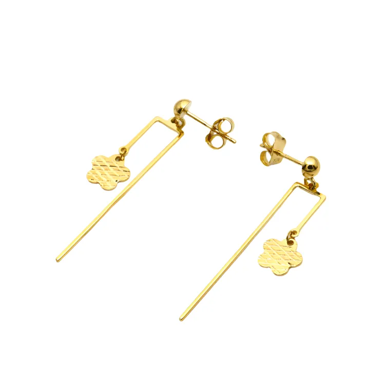 Real Gold Butterfly Dangler Sleeve Stud Earring Set 2105-11 E1707