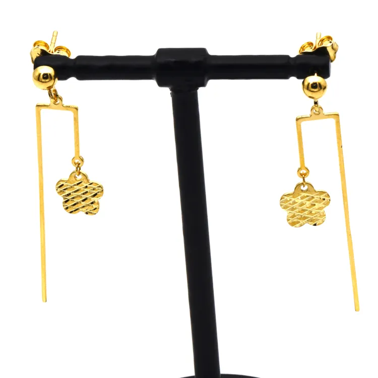 Real Gold Butterfly Dangler Sleeve Stud Earring Set 2105-11 E1707
