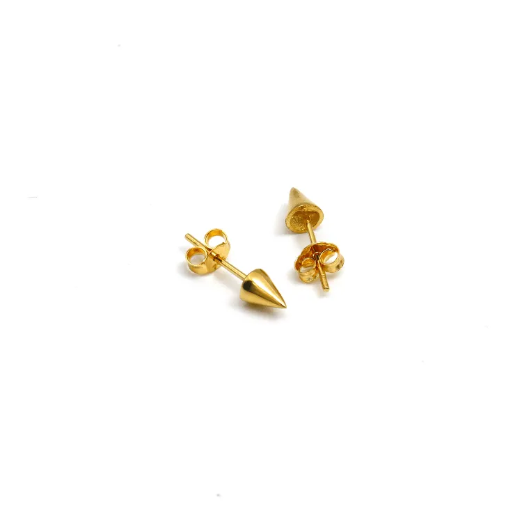Real Gold Corn Spear Arrow Small Stud Earring Set 9864 E1818