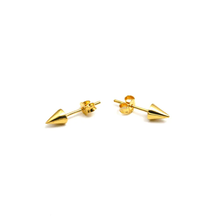 Real Gold Corn Spear Arrow Small Stud Earring Set 9864 E1818