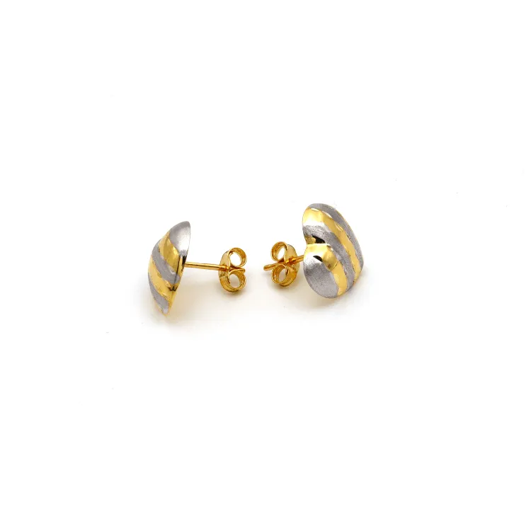 Real Gold Small 2 Color Heart Earring Set 0090/2 E1500