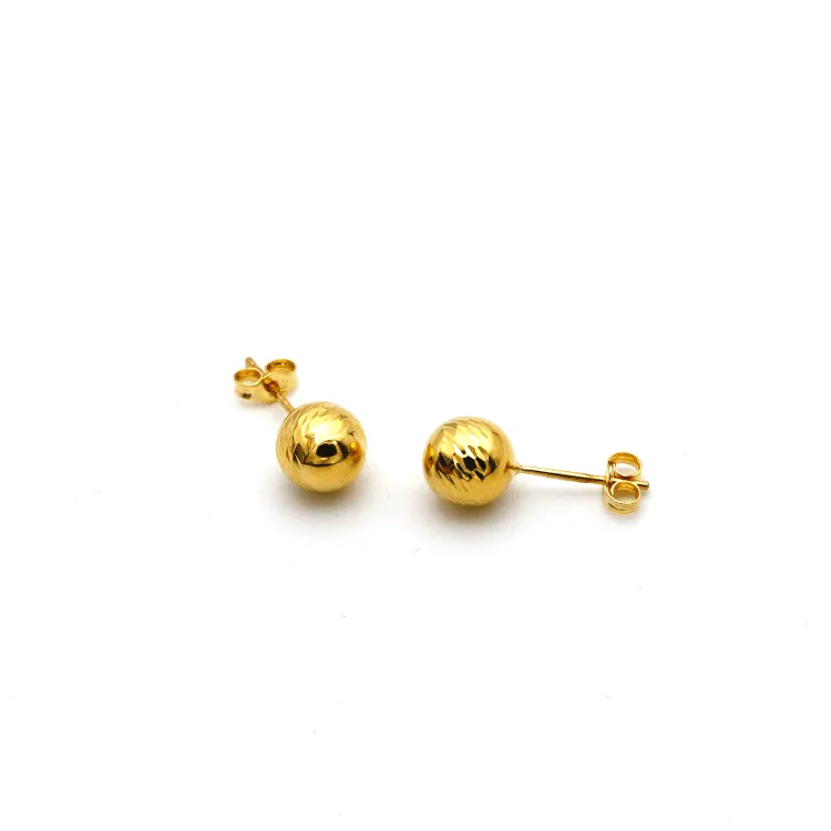 Real Gold Texture Ball Earring Set 0007/v89 E1632