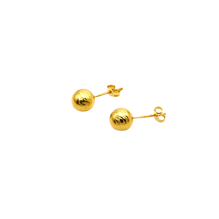 Real Gold Texture Ball Earring Set 0007/v89 E1632