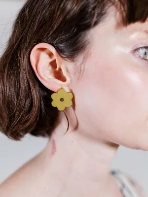 Retro Bloom Studs - Chartreuse