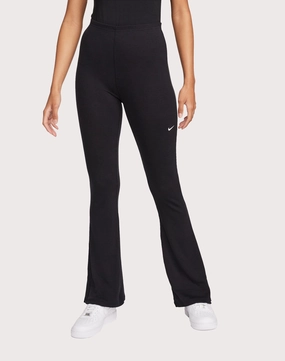 Retro fashion finds Nike Sportswear Chill Knit Tight Mini-Rib Flared Leggings Online fashion shopping