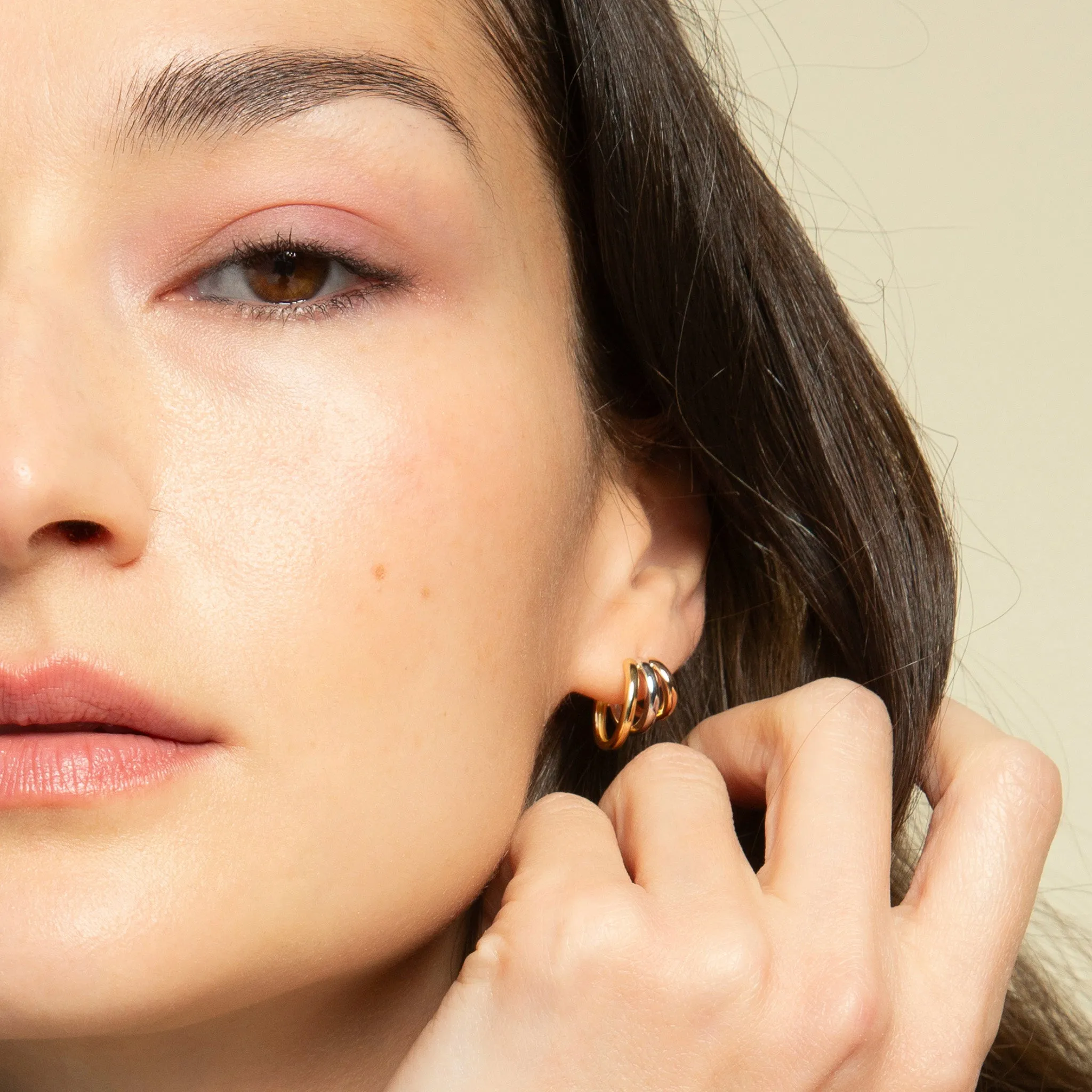 ??Rings of Saturn?? Earrings in 18K Yellow, Rose and White Gold