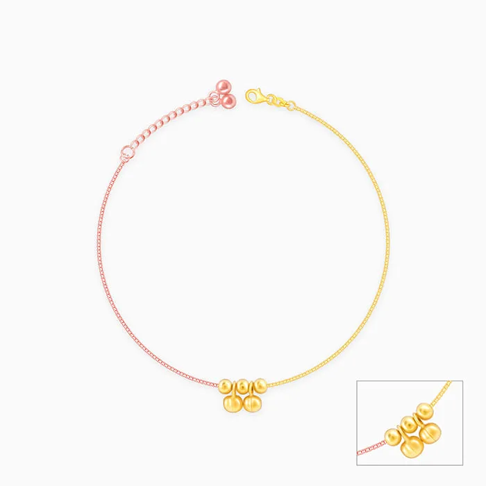 Rose Gold And Golden Dual Tone Glimmering Ties Anklet