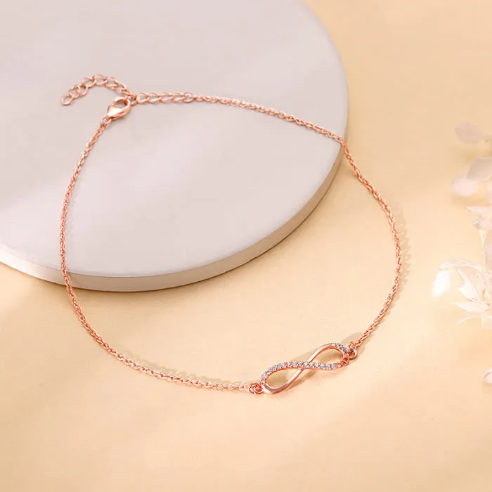 Rose Gold Eternal Loop Anklet