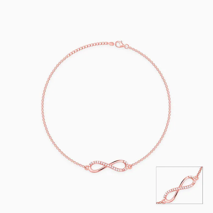 Rose Gold Eternal Loop Anklet