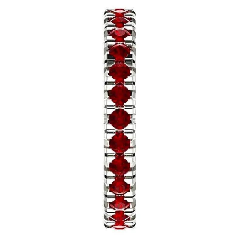 Ruby Gemstone Eternity Ring 14K White Gold