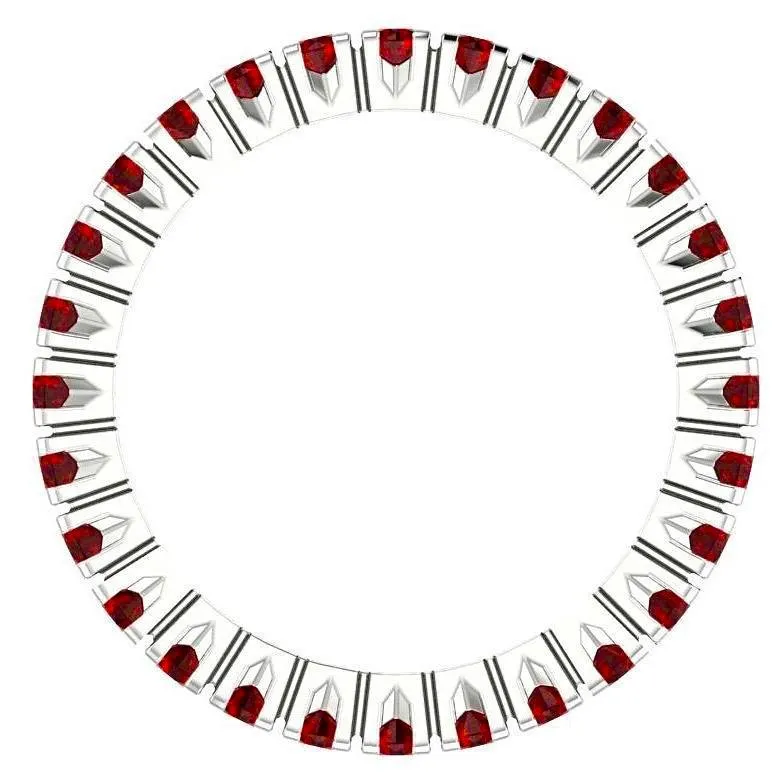 Ruby Gemstone Eternity Ring 14K White Gold